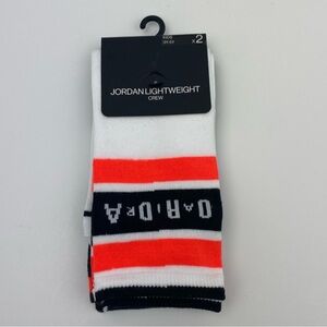 Jordan Kids Lightweight Crew Socks 2-Pack Bundle Size 3Y-5Y Orange/black NWT NEW